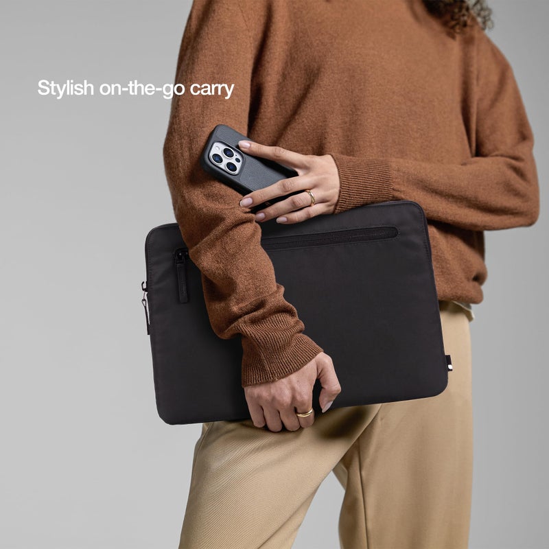 Incase Compact Laptop Sleeve with Flight Nylon - 13 inch Laptop Sleeve for MacBook Air - Faux Fur Lining, Lightweight, Durable, Weather Resistant, Slip Pocket for Accessories - Black - Image 3